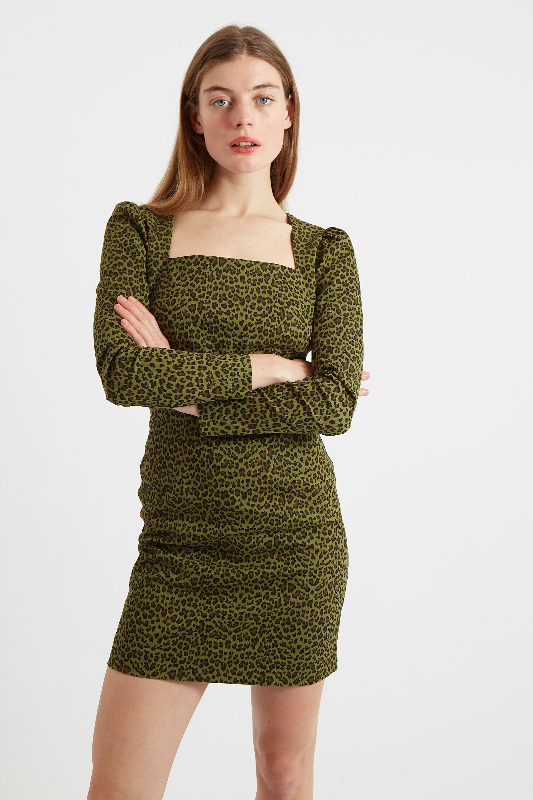 Square neck short dress online