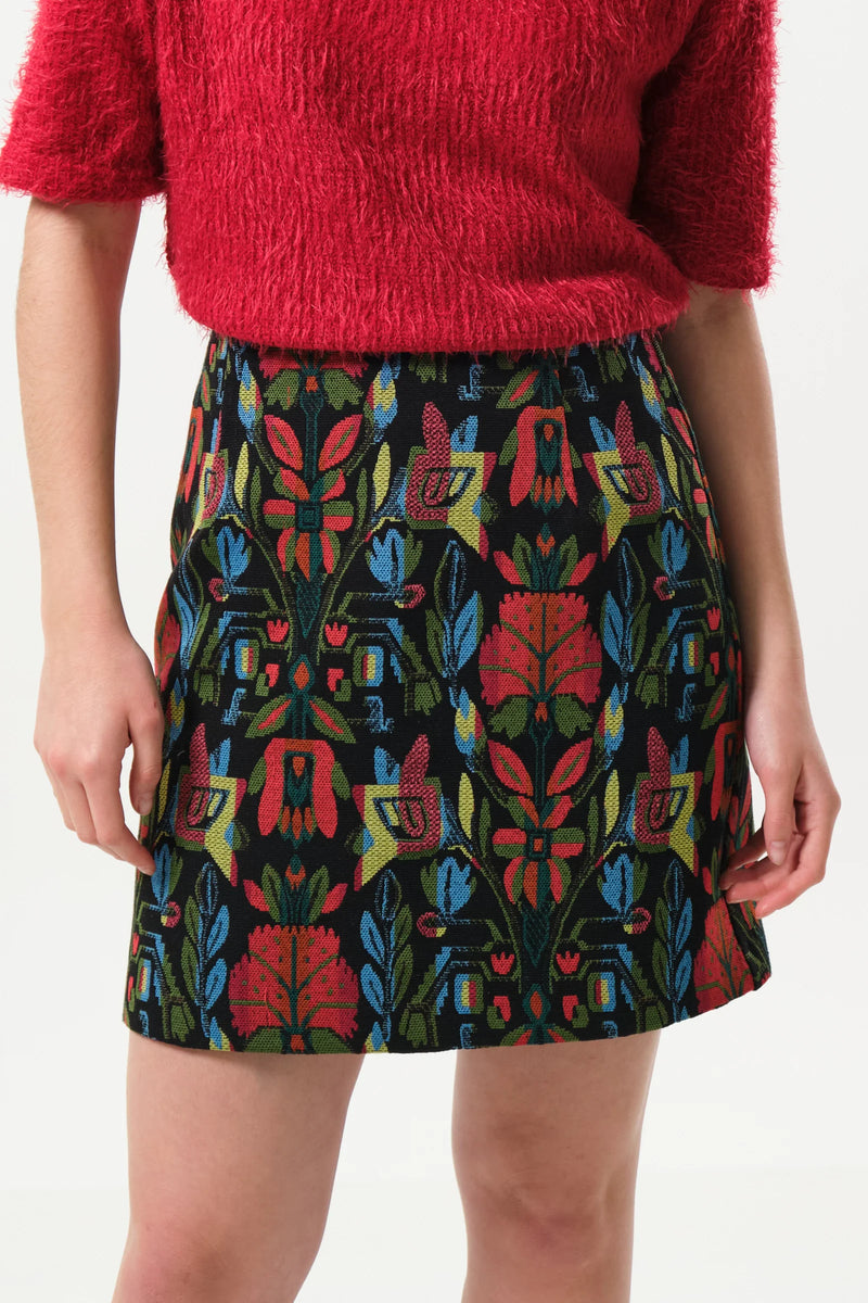 Aubin Folk Jacquard Mini Skirt - Front