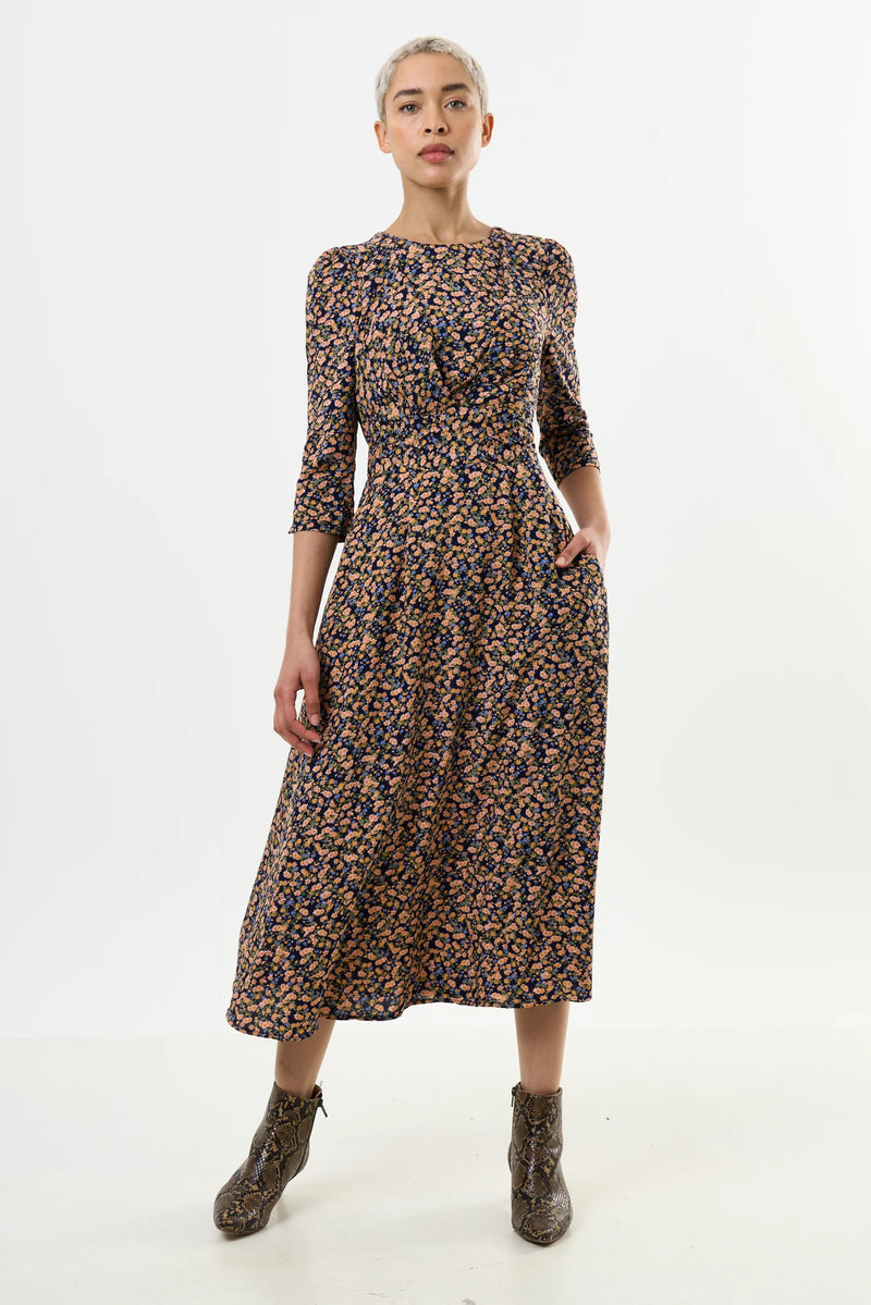Birte Spring Ditsy Print Midi Dress - Front