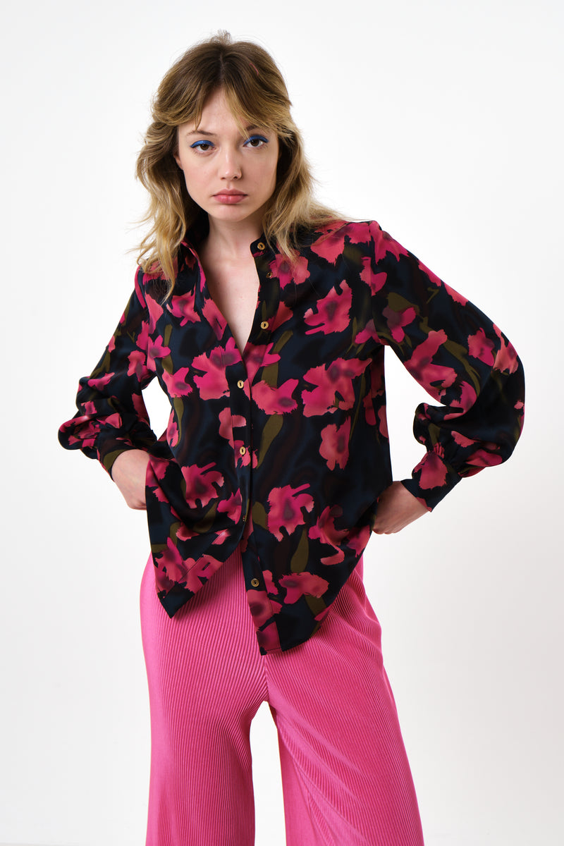 Byron Watermark Floral Print Shirt - Front