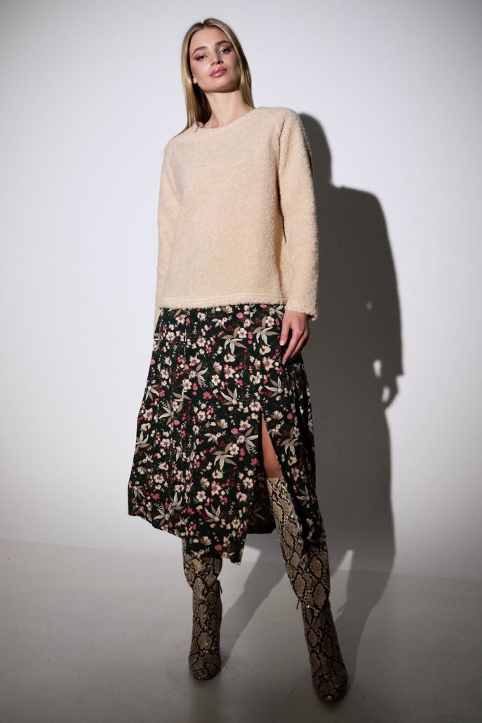 Kiyo Tapestry Print Midi Skirt - Front