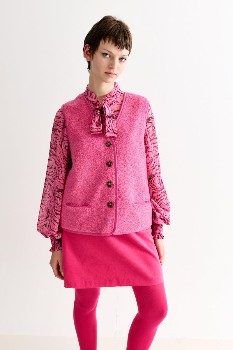 Chris Borg Waistcoat – Pink - Front