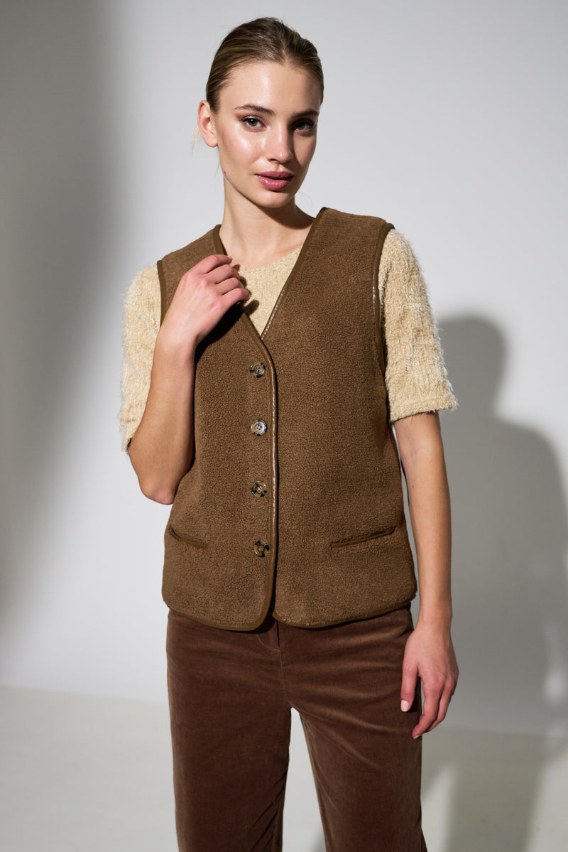 Chris Borg Waistcoat - Nutmeg - Front