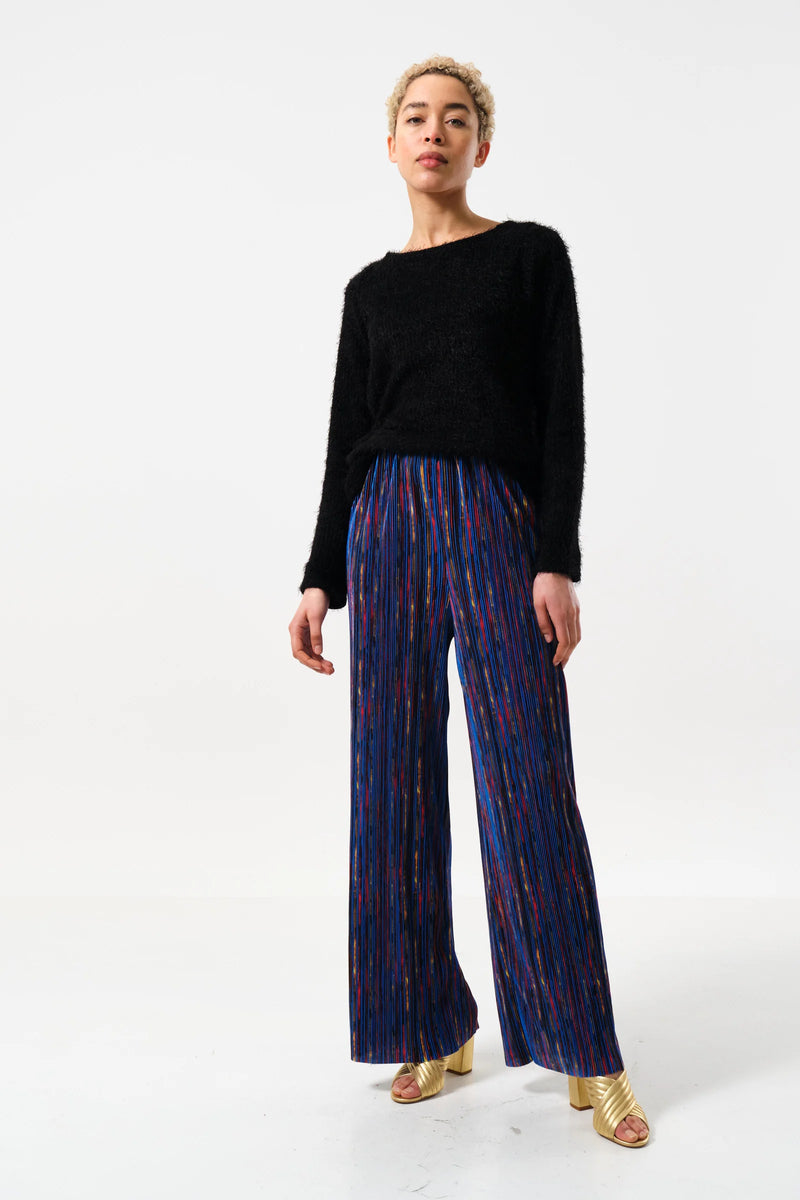 Clothide Abstract Print Pleat Trousers - Front