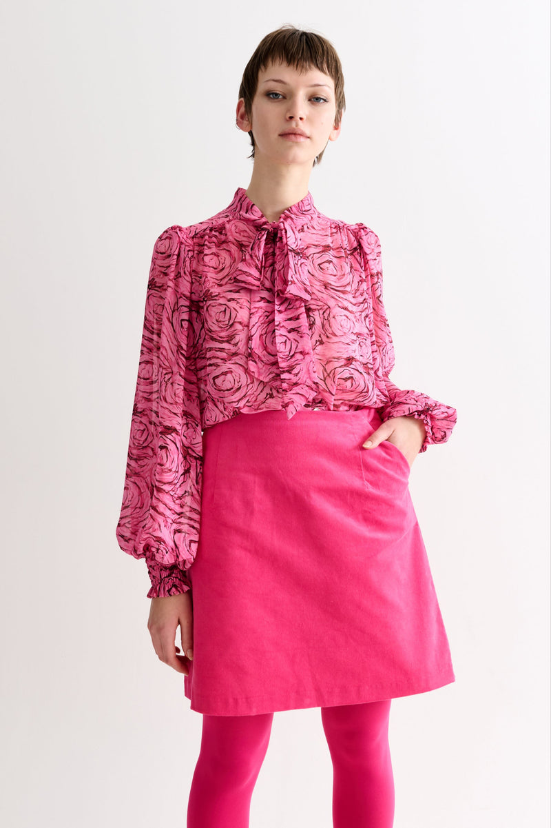 Dylan Babycord Mini Skirt - Pink - Front
