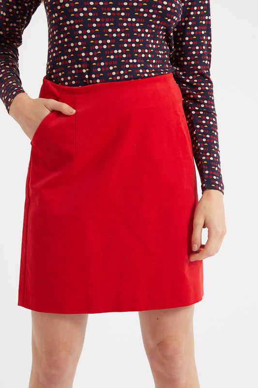 Dylan Babycord Mini Skirt - Red