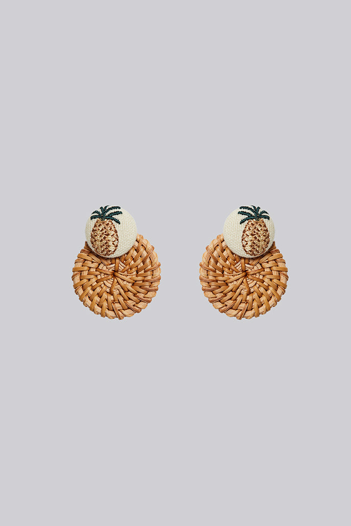 Louche Dinah Pineapple Earring - Front