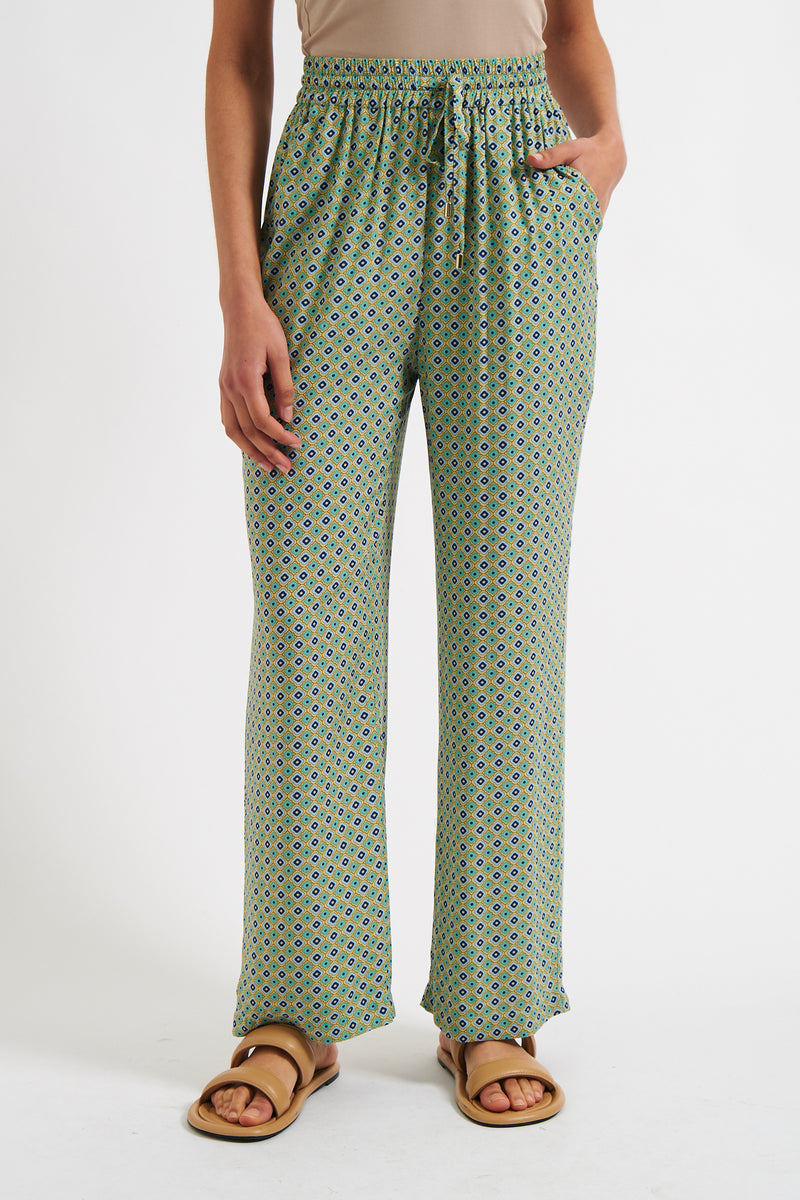 Emmanuella Tangiers Print Pyjama Style Trousers - Front