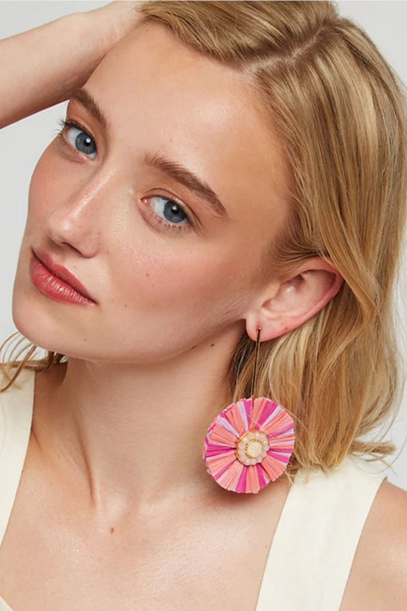 Louche Ernest Round Tassel Pendant Earrings - Front