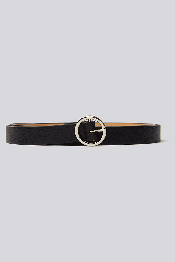 Esther Circle Silver Buckle Belt - Front