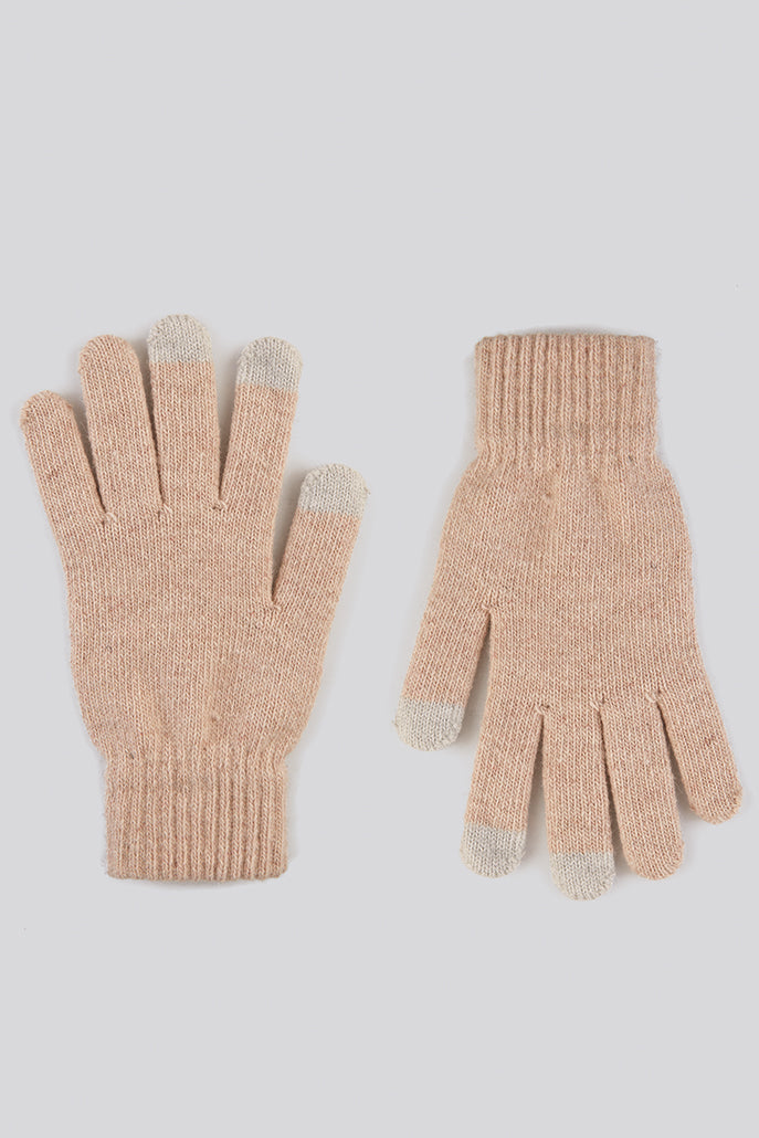 Hahn Cream Touch Screen Knitted Gloves - Front