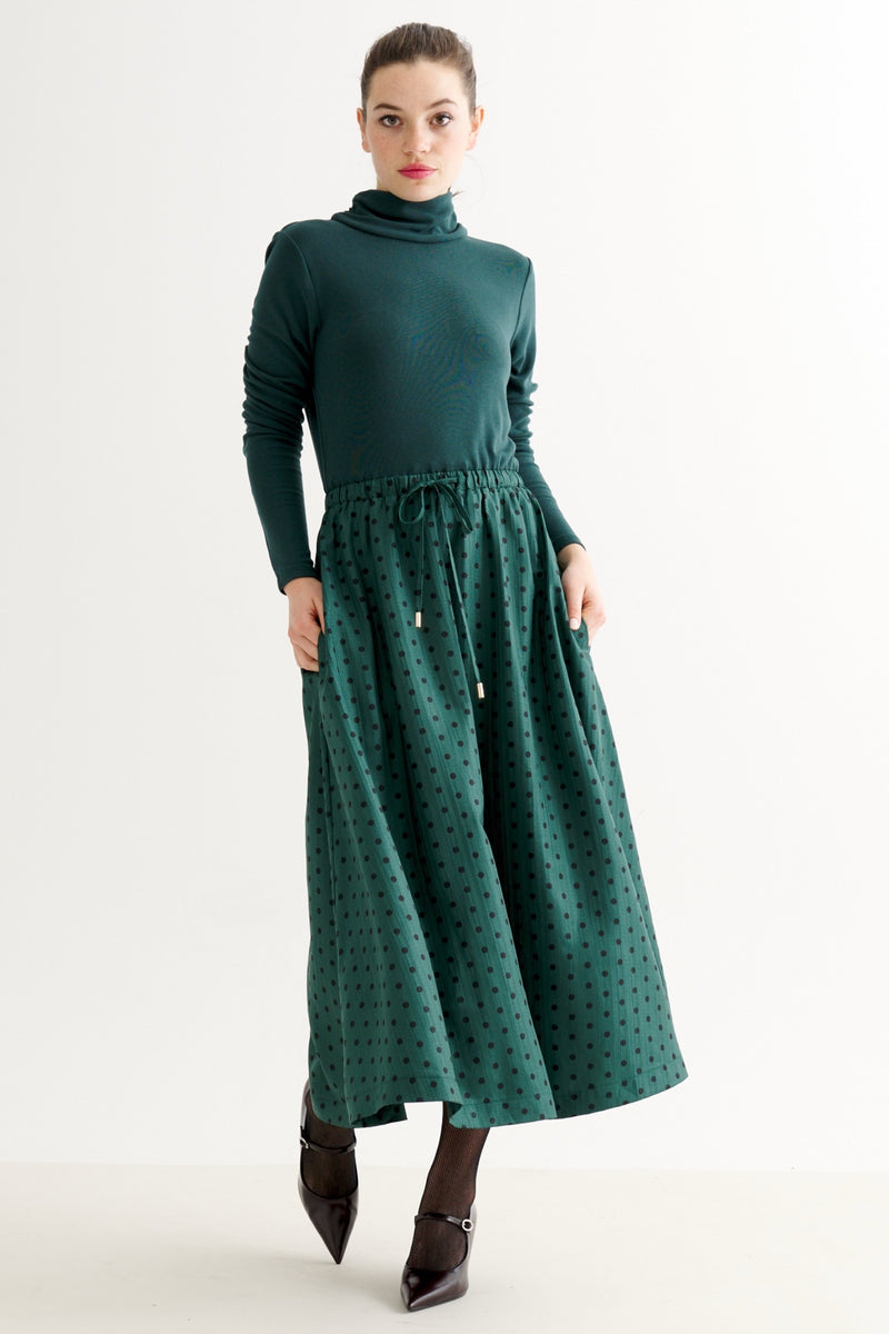 Lyra Spot Dress - Forest Green