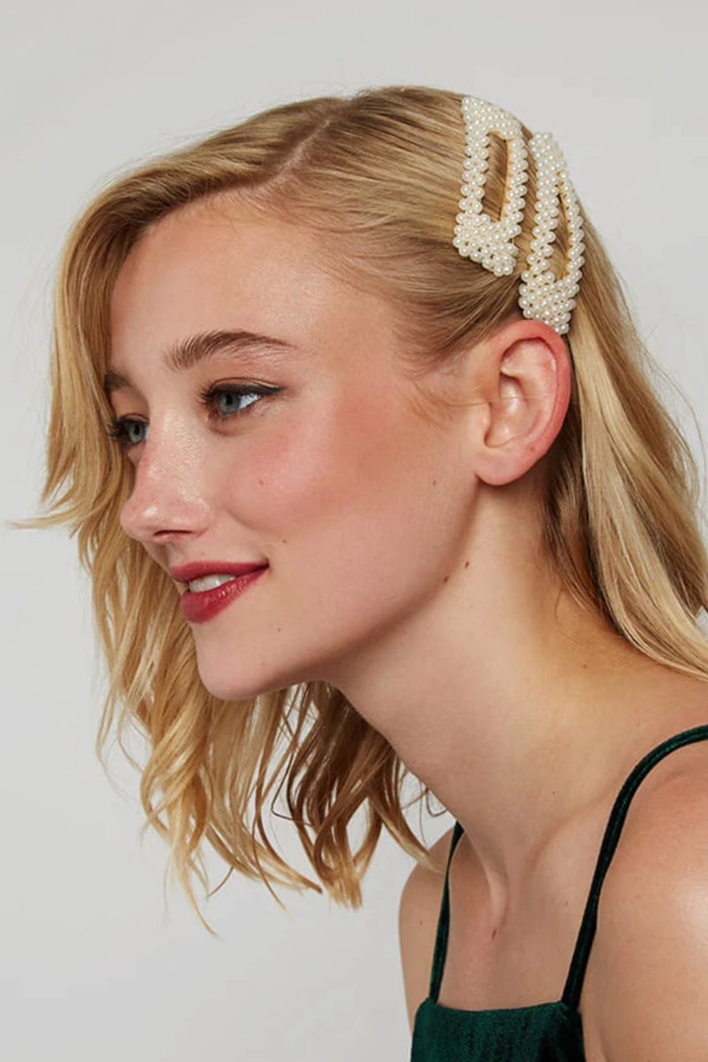 Louche Pearl Hair Clips - Front