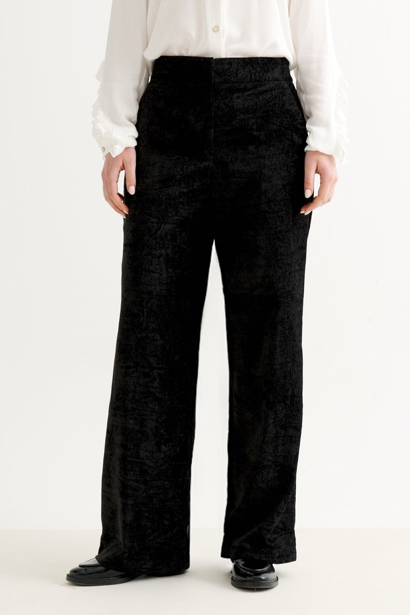 Tilde Matte Velvet Straight Cut Trouser -