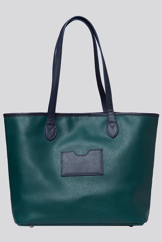 Louche Amelia Contrast Strap Tote Bag - Green