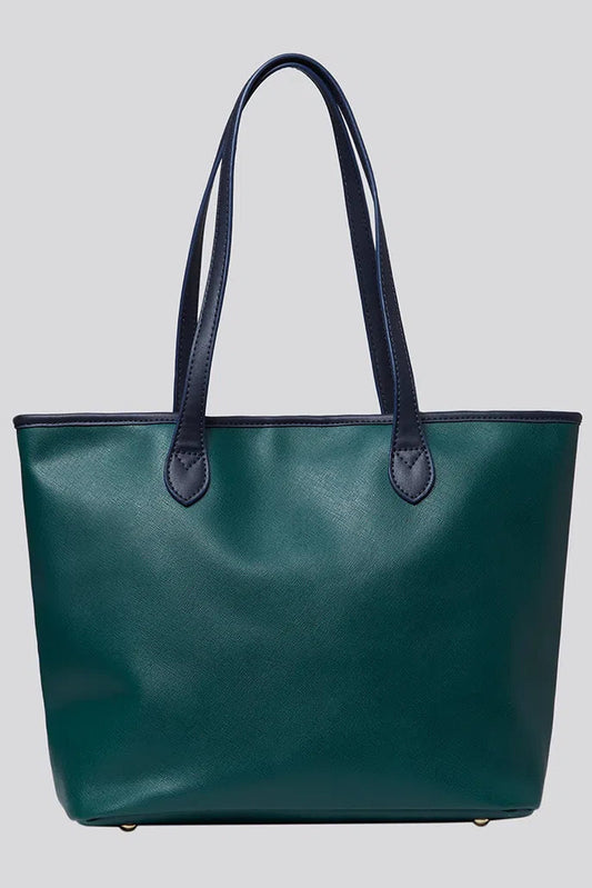 Louche Amelia Contrast Strap Tote Bag - Green