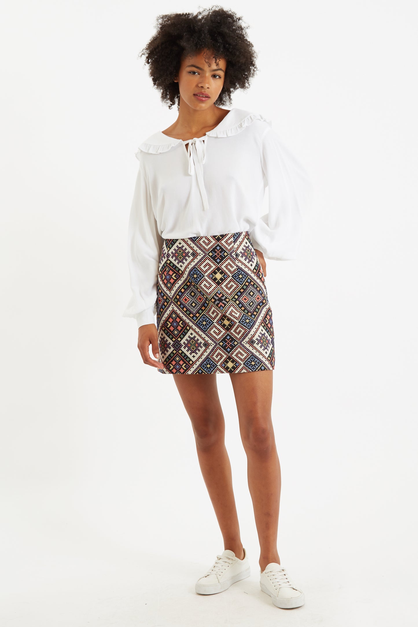 Aubin Tex Mex Jacquard A-Line Mini Skirt