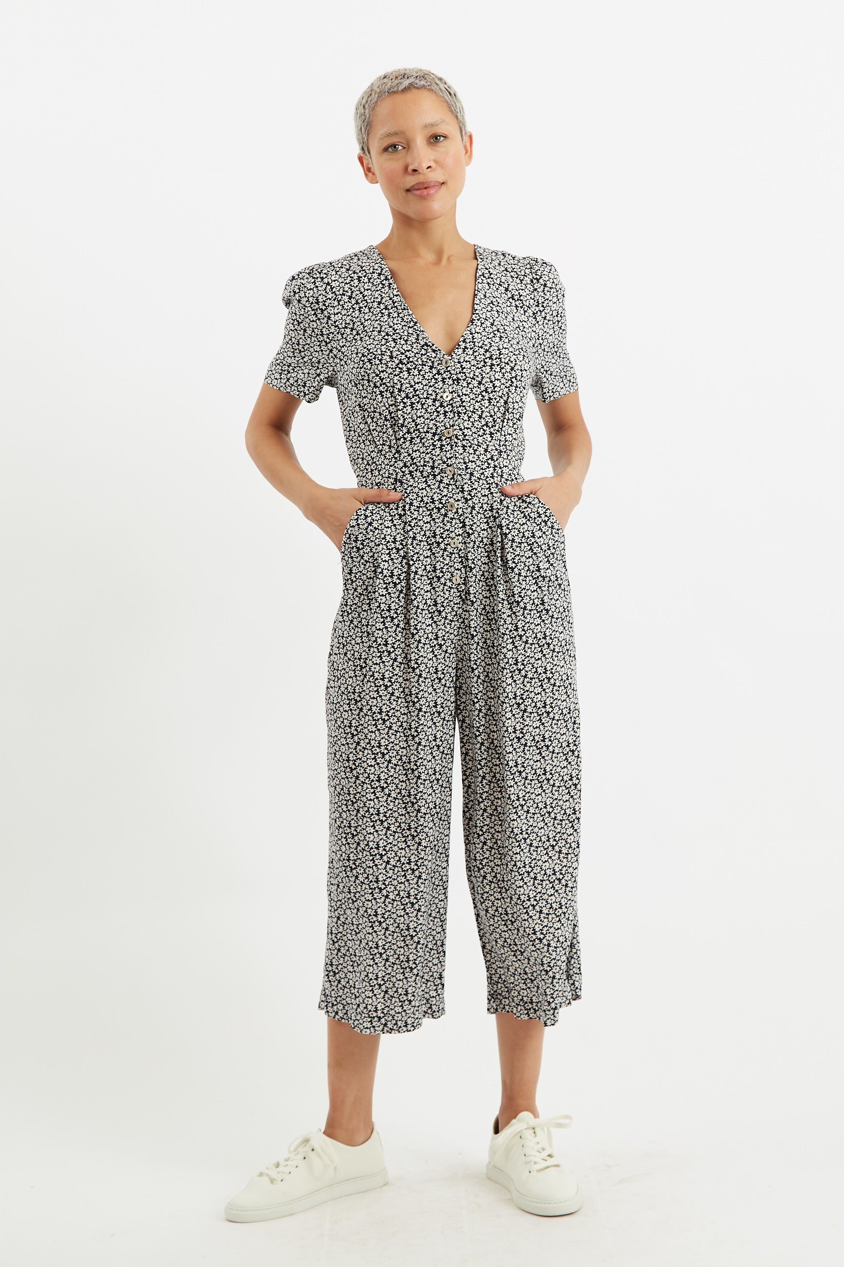 Belen Dazzler Short Sleeve V-Neck Jumpsuit – Louche