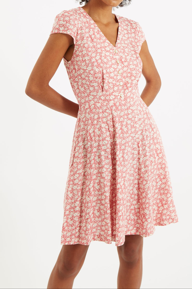 Cathleen Mini Periwinkle Tea Dress - Front