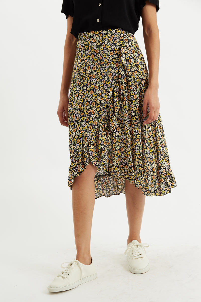 Mara Santa Fe Floral Midi Skirt - Front