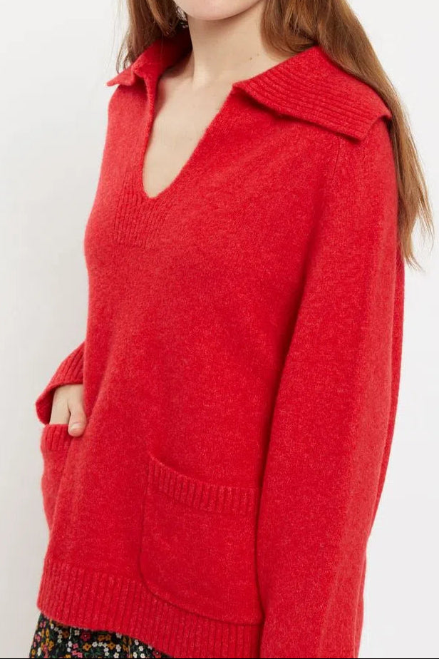 Louche Margina Collared 2 Pocket Sweater - Front