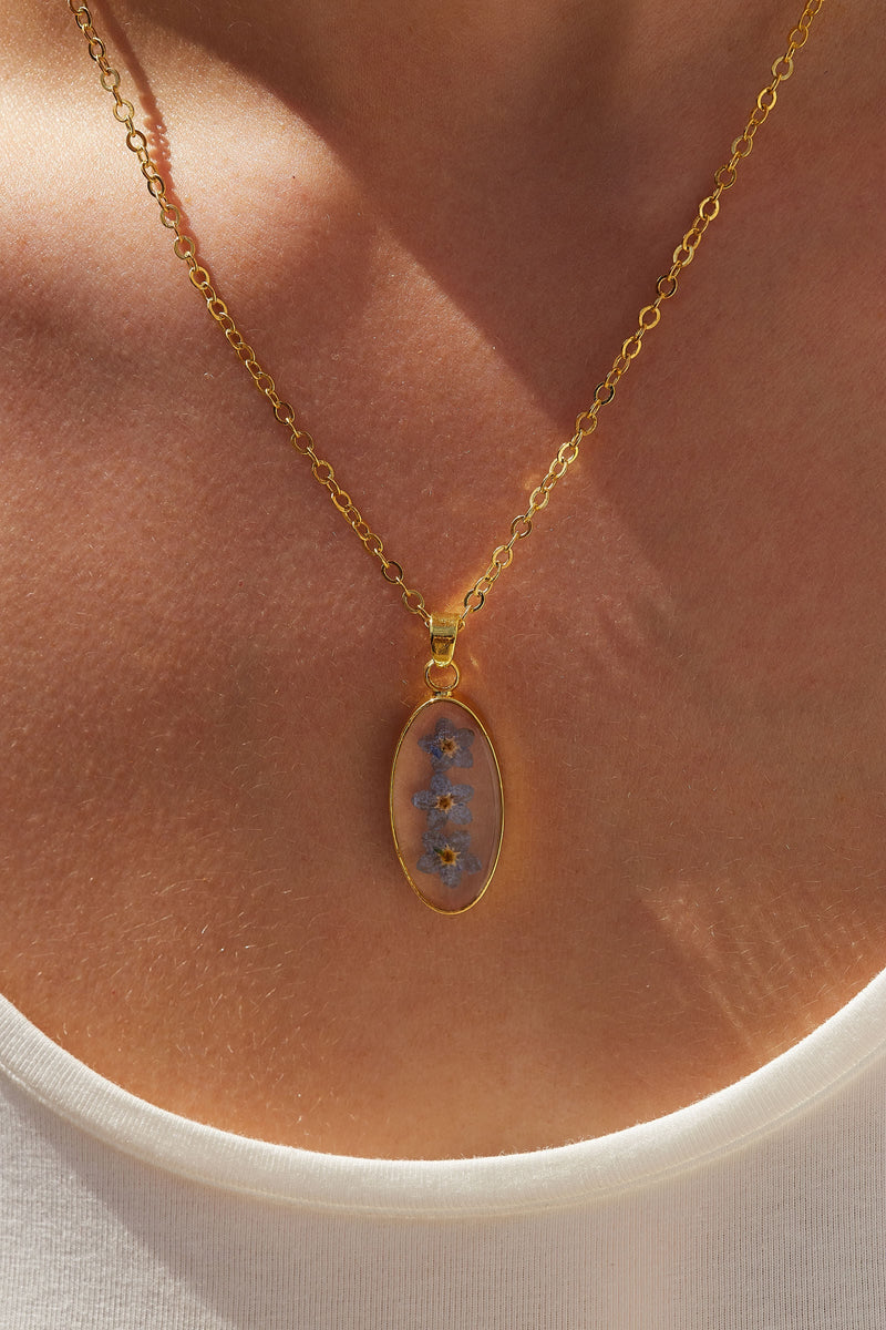 Louche Margerita Flower Encased Pendant Necklace - Front