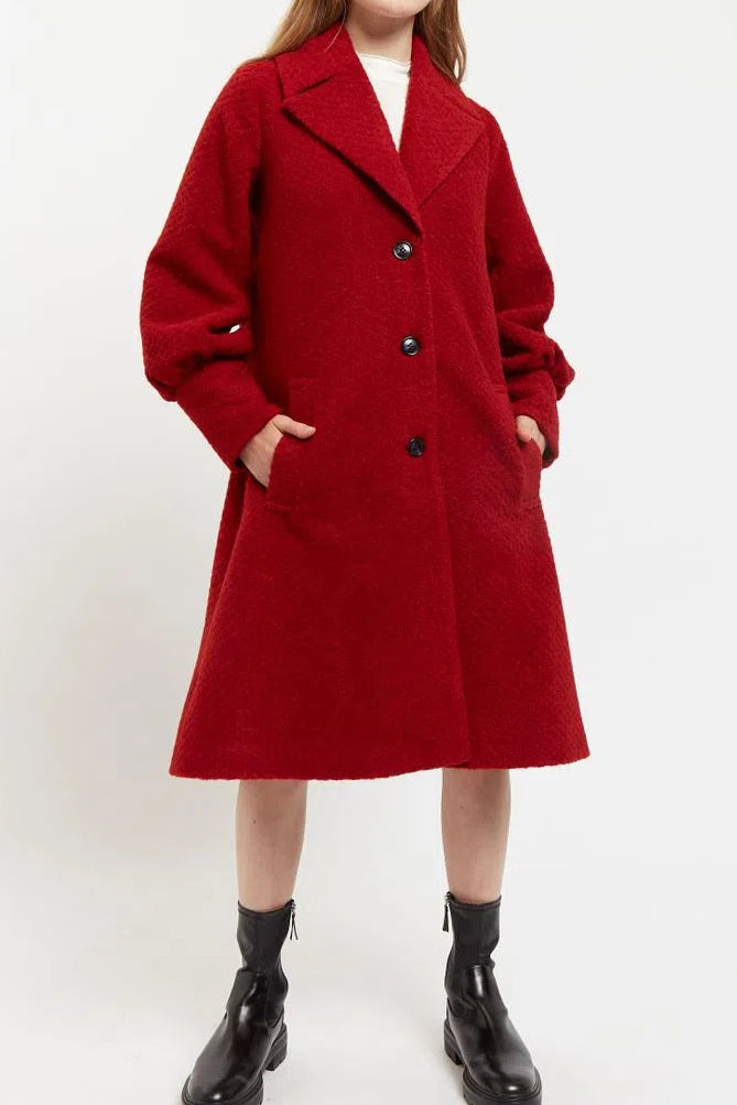 Louche Mischa Statement Sleeve Coat Red - Front