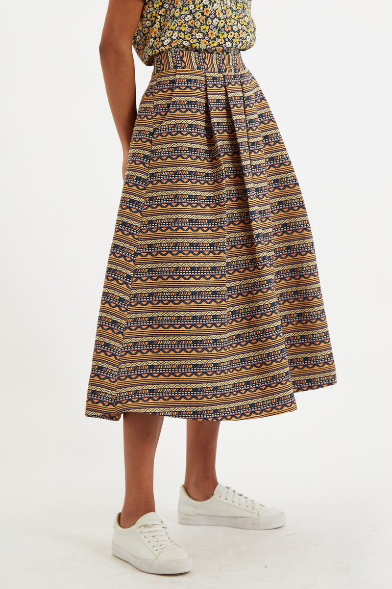 Pasadena Mexico Jacquard Midi Skirt - Front