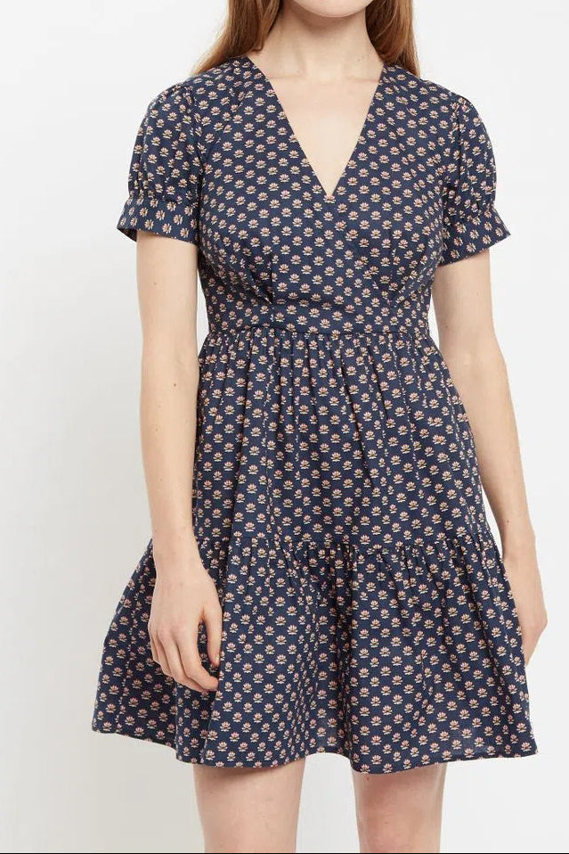 Louche Saara Jaipur Print Tiered Mini Dress - Front