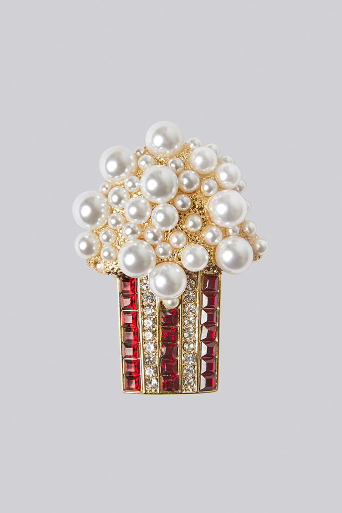 Gala Popcorn Brooch - Front