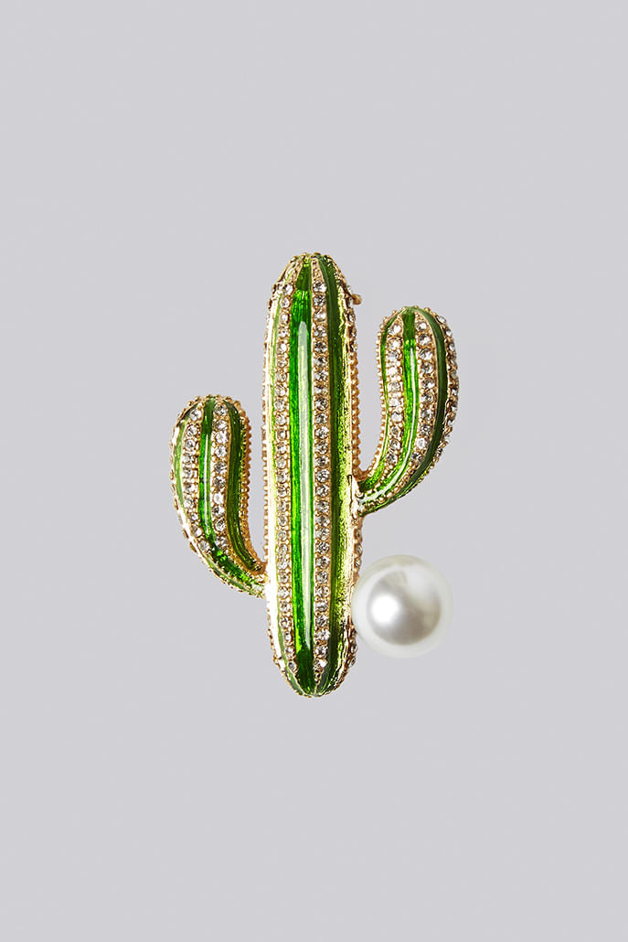 Haggi Cactus Brooch - Front