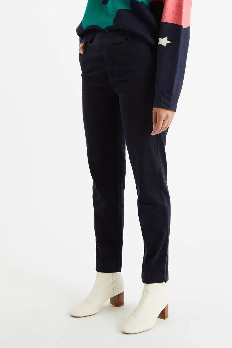 Louche Joele Cord Slim Leg Trouser - Front