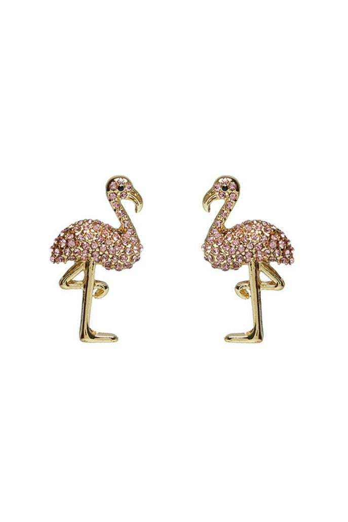 Maya Flamingo Pink Stud Earrings - Front