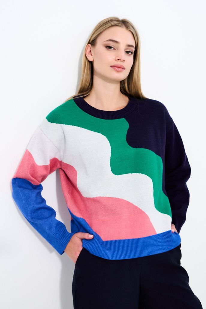 Abra Squiggle Engineered Jacquard Jumper - Detail 3
