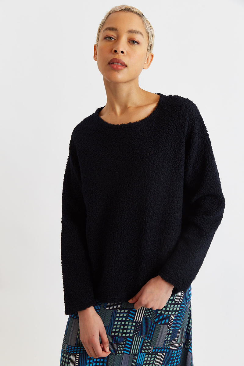 Blanka Borg Sweatshirt - Navy - Front