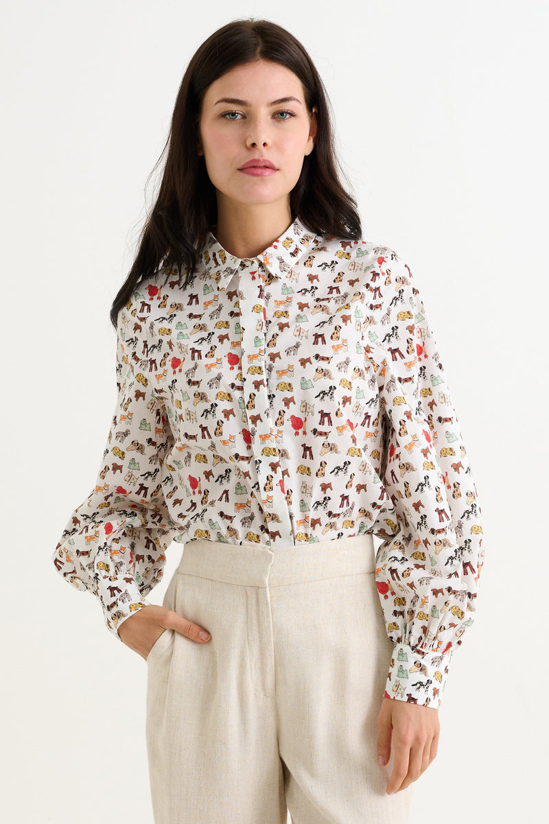 Byron Dogs Day Long Sleeve Shirt  - Multicolour - Front