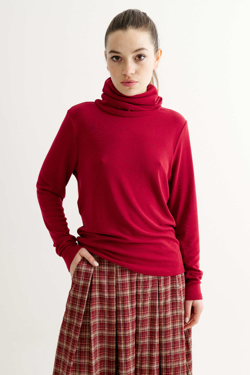 Cameron Jersey Top - Wine