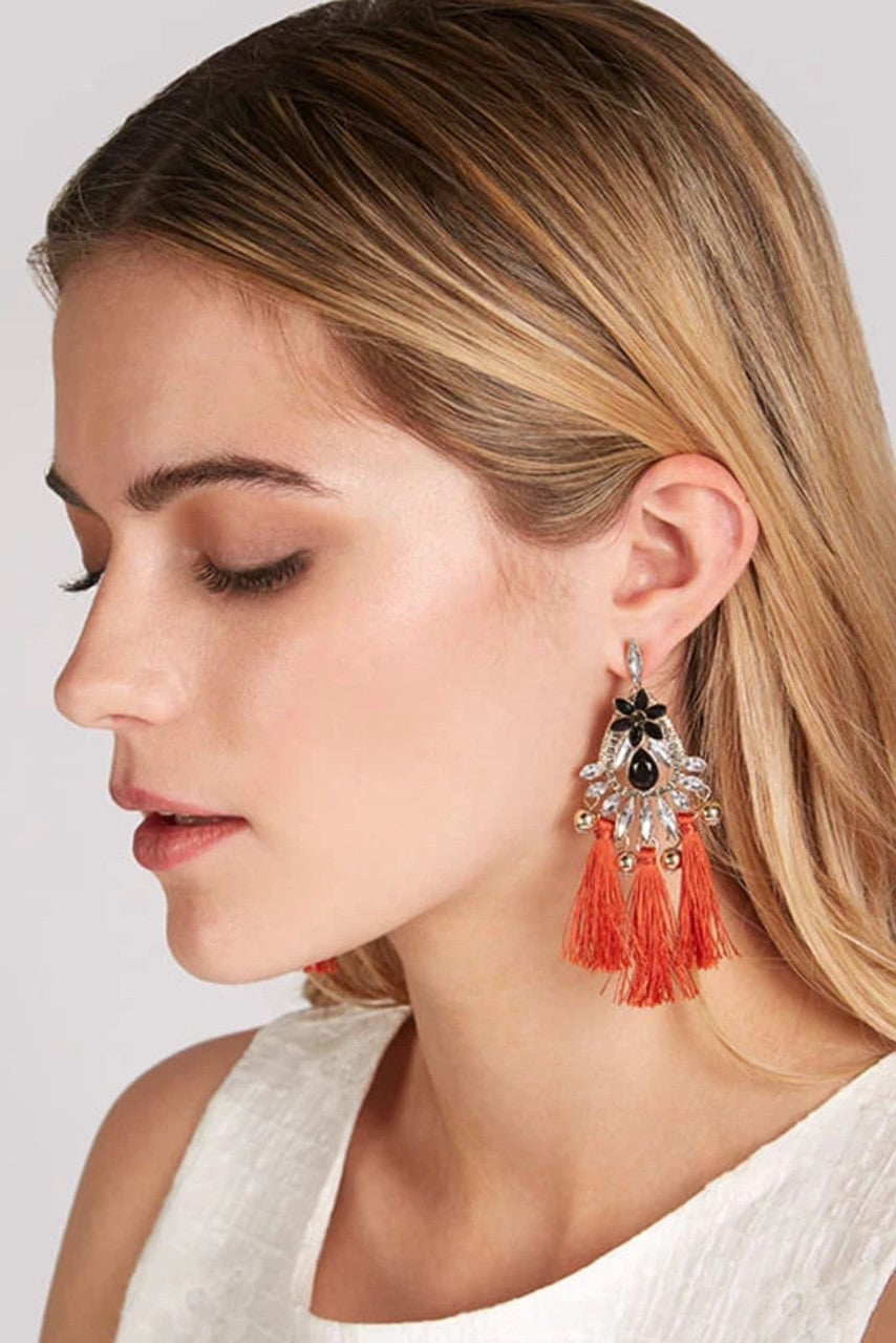 Clare Jewel Tassel Earrings