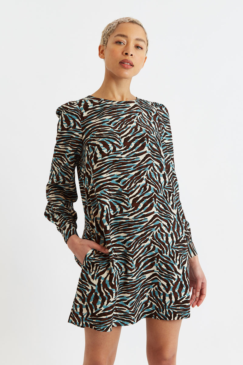Didee Roar Print Long Sleeve Mini Dress - Front