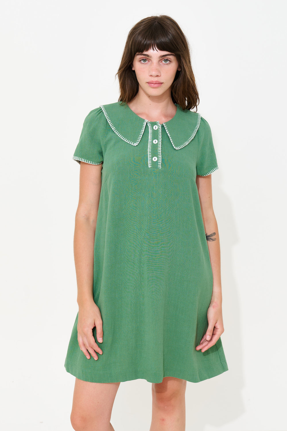 Louche London New Arrivals – New Dresses, Skirts & Jumpsuits 4 DOTLINENMIXGREEN 00153