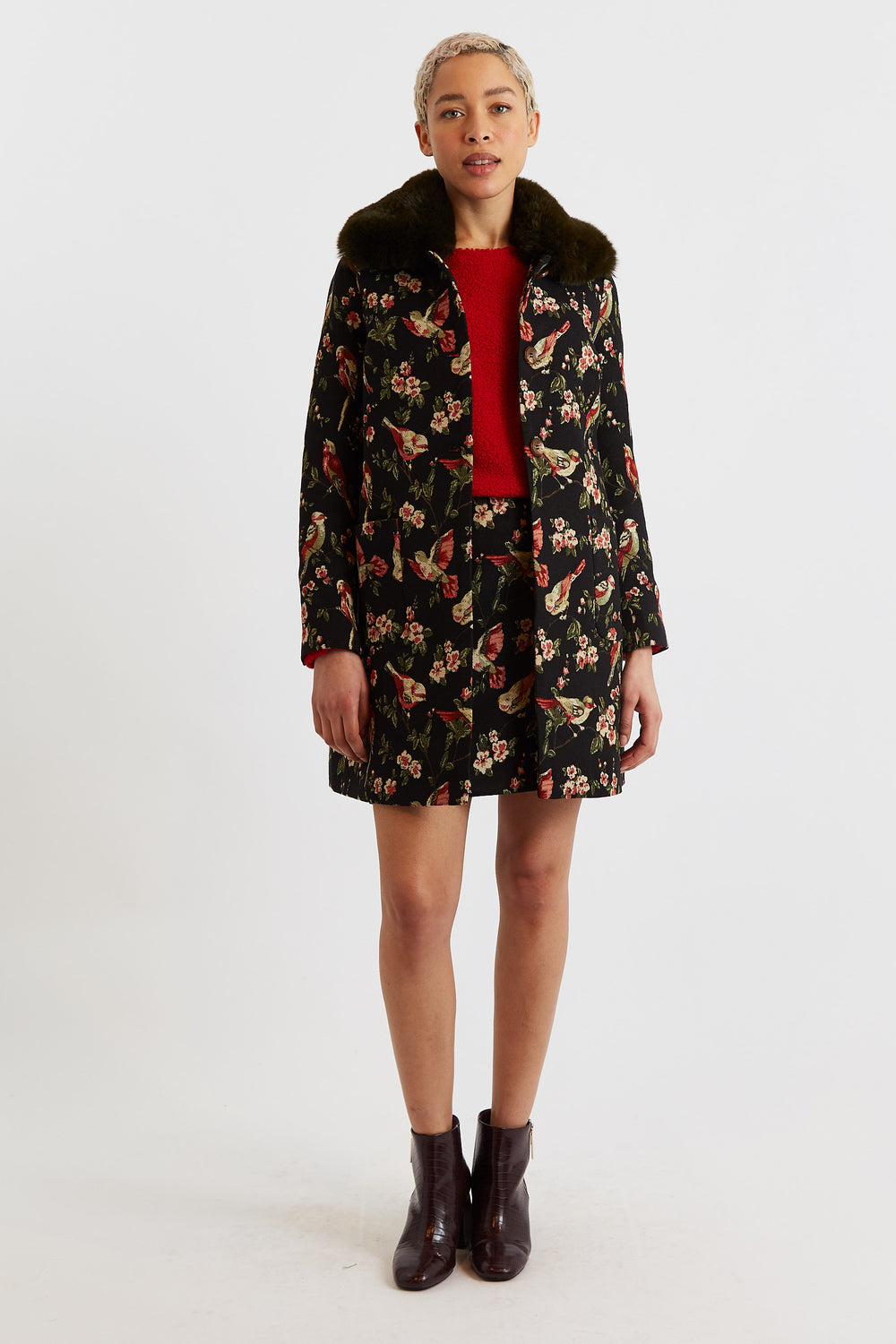 Dryden Tweet Jacquard Coat – Louche