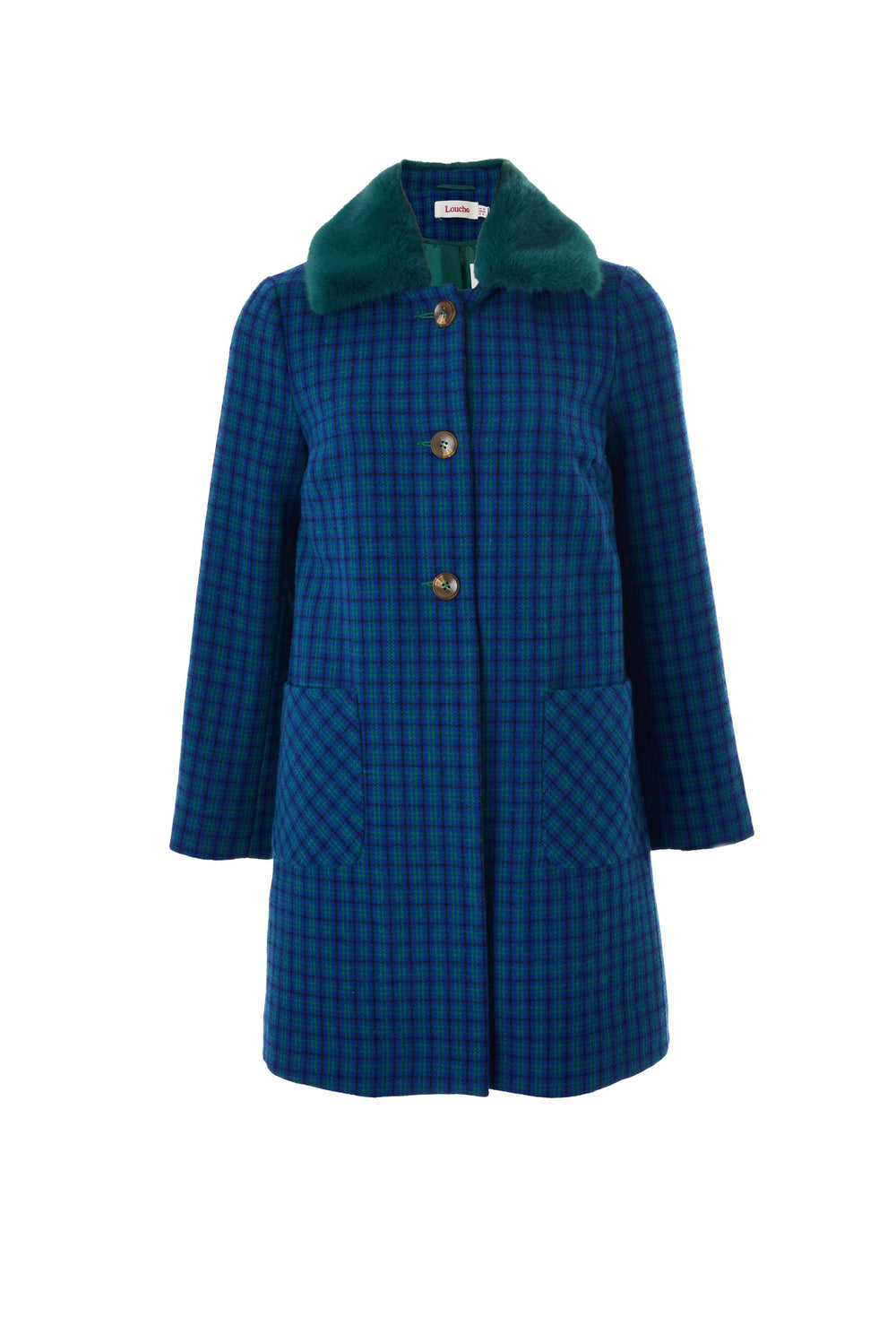 【美品】Bluelea ブルレア Check wool jacket DRYDEN_WYOMING_CHECK_BLUE_STIL