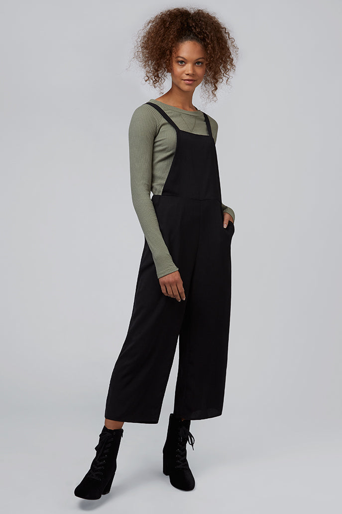 Davis Black Strappy Jumpsuit - Front