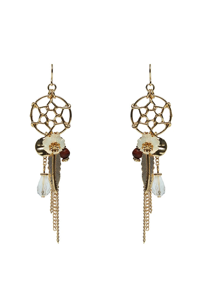 Edie Dream Catcher Flower Drop Earrings - Front