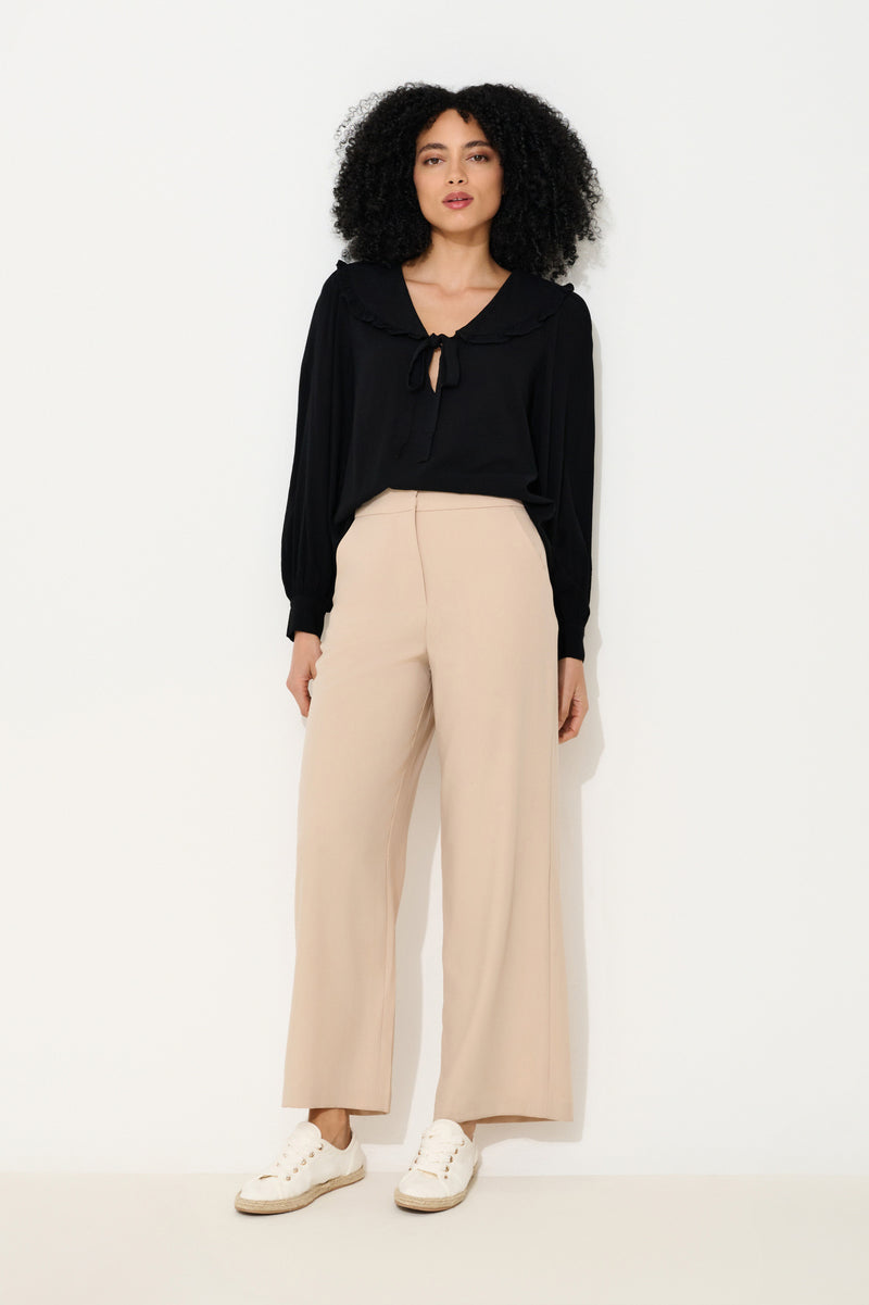 Elina Wide Leg Cropped Trousers - Front