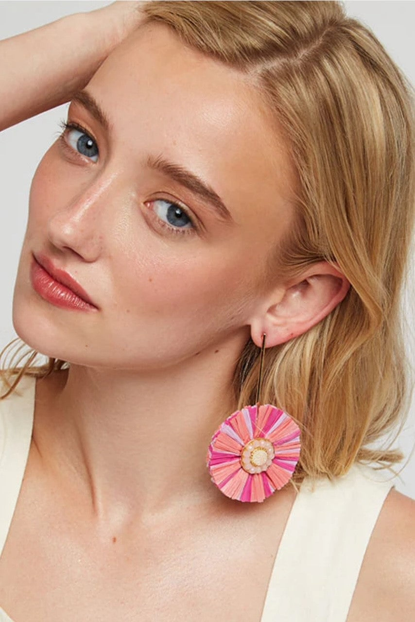 Ernest Round Tassel Pendant Earrings