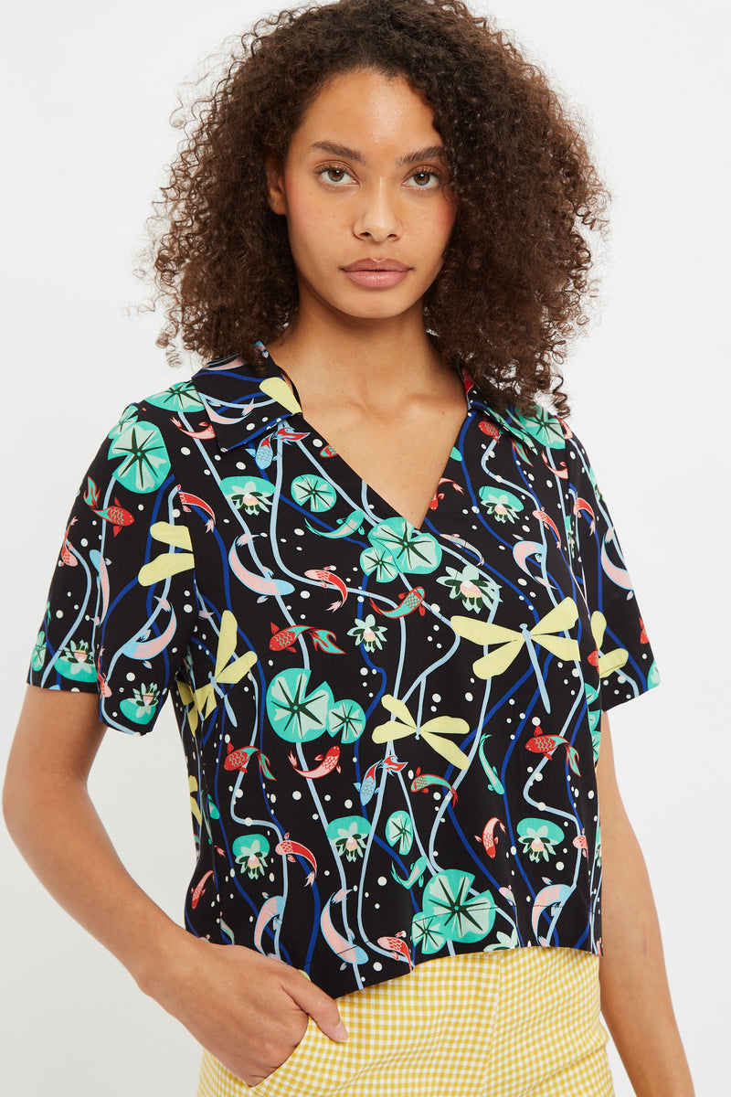 Fien Pond Print Short Sleeve Shirt - Front