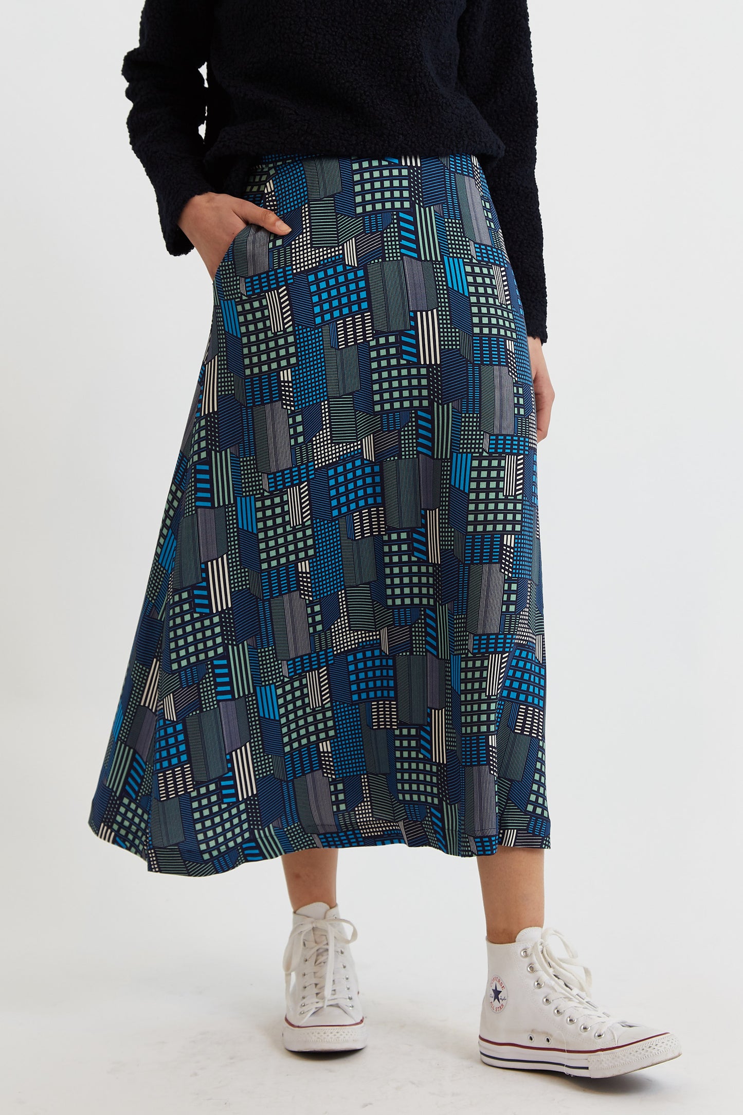 Gilford Geo City Print Midaxi Skirt