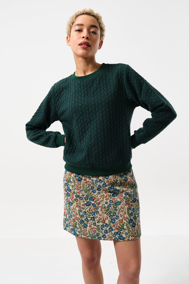 Jan Plait Quit Sweatshirt - Forest Green - Front