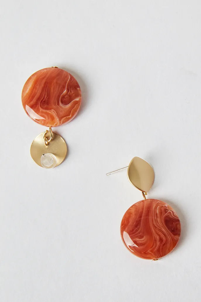 Joel Orange and Gold Drop Earrings